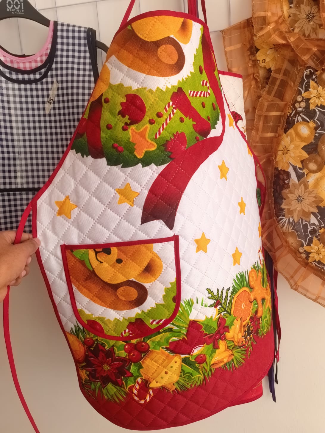 MANDIL NAVIDEÑO DIFERENTES DISEÑOS POR DENTRO AHULADOS